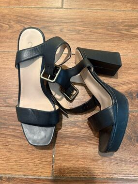 ✨27 Edit Black Block Heel Sandals with Buckle Strap